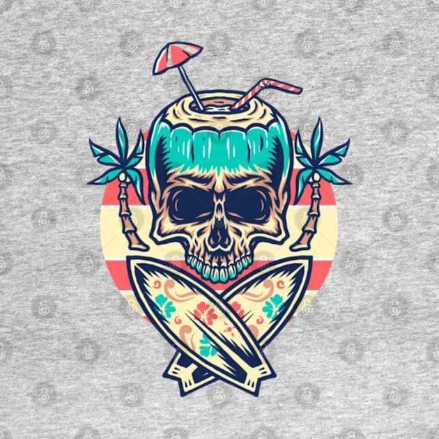 Summer skull coconut by Rakos_merch